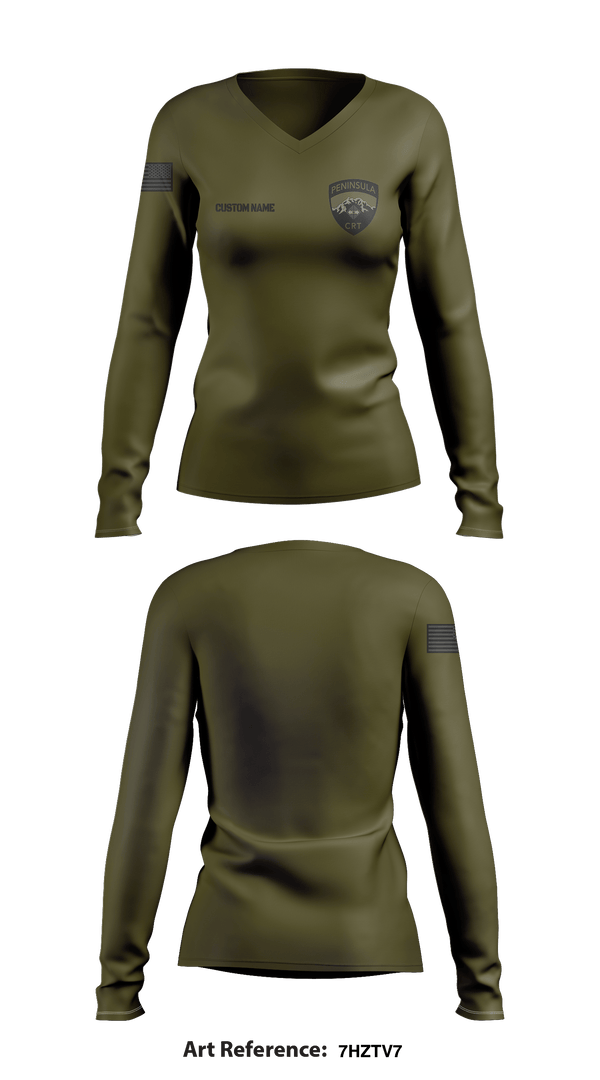 PENINSULA CRISIS RESPONSE TEAM 40299009 Women's Long Sleeve V-neck Shirt - 1