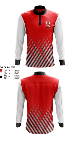 Quarter Zip Jacket, Saranac RedHawks (Saranac Wrestling Club), Wrestling, Teamtime, Team time, sublimation, custom sports apparel, team uniforms, spirit wear, spiritwear, sports uniforms, custom shirts, team store, custom team store, fundraiser sports, apparel fundraiser