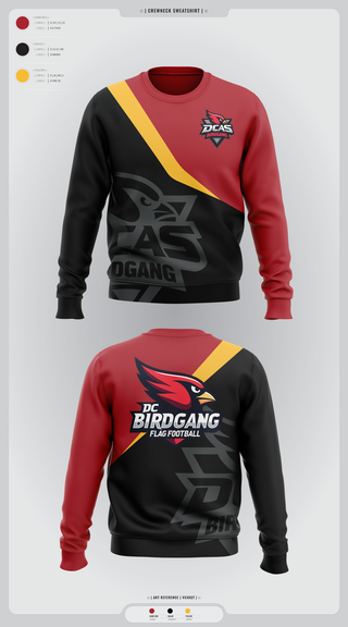 Crew Neck Sweatshirt, Derby City Birdgang, , Teamtime, Team time, sublimation, custom sports apparel, team uniforms, spirit wear, spiritwear, sports uniforms, custom shirts, team store, custom team store, fundraiser sports, apparel fundraiser