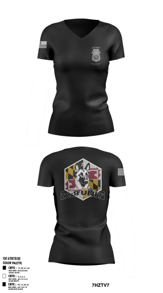 Annapolis Police K9 Unit 81380141 Women's Short Sleeve V-neck Shirt - 1