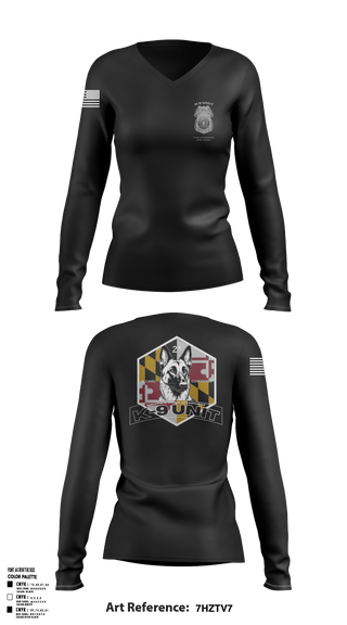 Annapolis Police K9 Unit 81380141 Women's Long Sleeve V-neck Shirt - 1