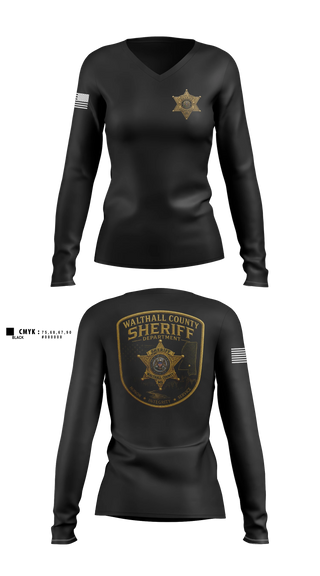 Womens Long Sleeve Vneck Shirt, Walthall county sheriff’s department, Police, Teamtime, Team time, sublimation, custom sports apparel, team uniforms, spirit wear, spiritwear, sports uniforms, custom shirts, team store, custom team store, fundraiser sports, apparel fundraiser