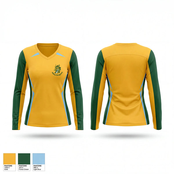 Hāna Dragons 55397596 Women's Long Sleeve V-neck Shirt - 2