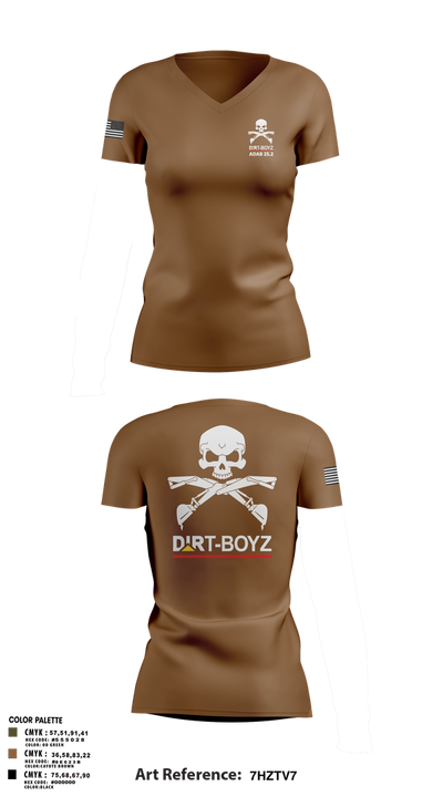 DirtBoyz 22513756 Women's Short Sleeve V-neck Shirt - 2