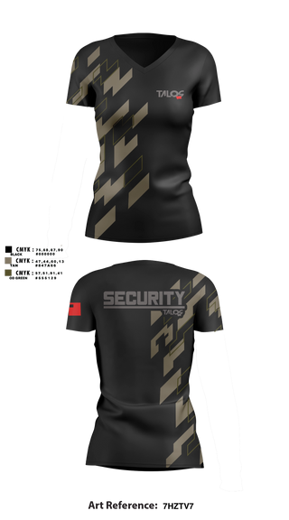 Womens Short Sleeve Vneck Shirt, Talos Security, , Teamtime, Team time, sublimation, custom sports apparel, team uniforms, spirit wear, spiritwear, sports uniforms, custom shirts, team store, custom team store, fundraiser sports, apparel fundraiser