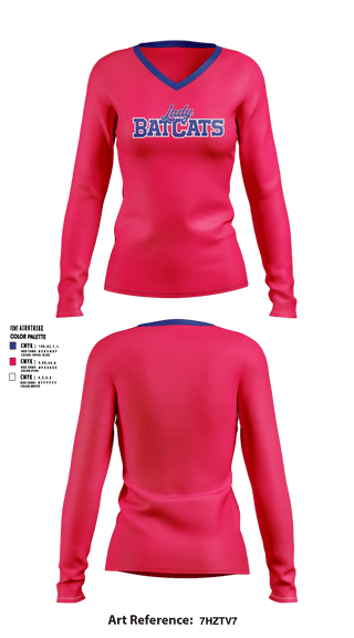 Lady BatCats 2560030 Women's Long Sleeve V-neck Shirt - 2