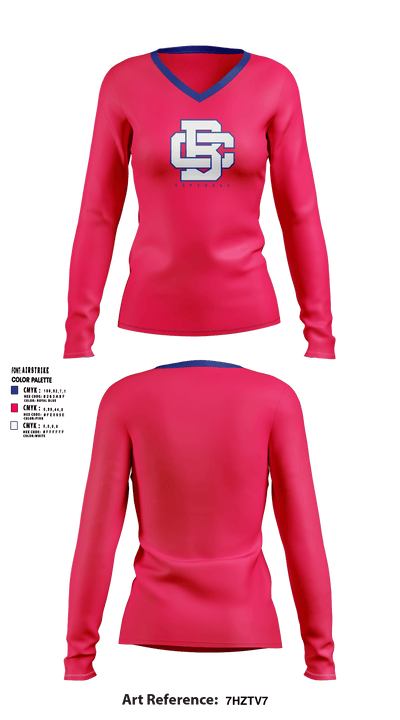Lady BatCats 2560030 Women's Long Sleeve V-neck Shirt - 3