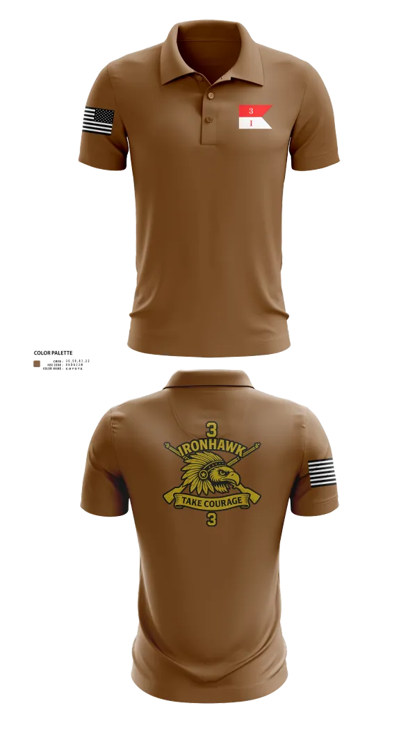 Short Sleeve Performance Polo, Comanche Squad, Army, Teamtime, Team time, sublimation, custom sports apparel, team uniforms, spirit wear, spiritwear, sports uniforms, custom shirts, team store, custom team store, fundraiser sports, apparel fundraiser