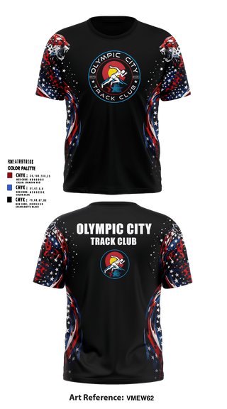 Olympic City Track Club 78162877 Short Sleeve Performance Shirt - 1