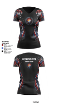 Olympic City Track Club 78162877 Women's Short Sleeve V-neck Shirt - 1