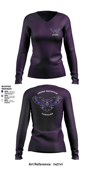 CROWS Fastpitch 7110601 Women's Long Sleeve V-neck Shirt - 1