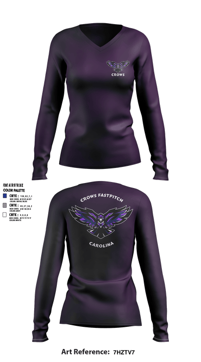 CROWS Fastpitch 7110601 Women's Long Sleeve V-neck Shirt - 1