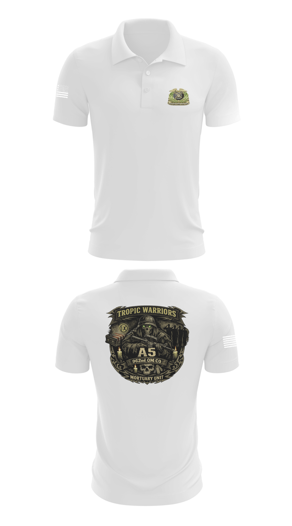 Short Sleeve Performance Polo, 962nd QM CO A5, Army, Teamtime, Team time, sublimation, custom sports apparel, team uniforms, spirit wear, spiritwear, sports uniforms, custom shirts, team store, custom team store, fundraiser sports, apparel fundraiser