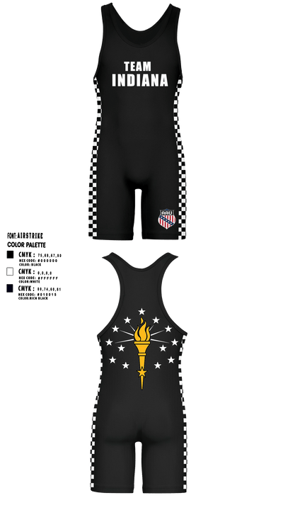 INDIANA AAU 91517132 Wrestling Singlet - 5