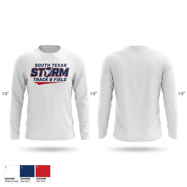 Long Sleeve Performance Shirt, SOUTH TEXAS STORM, Track & Field, Teamtime, Team time, sublimation, custom sports apparel, team uniforms, spirit wear, spiritwear, sports uniforms, custom shirts, team store, custom team store, fundraiser sports, apparel fundraiser