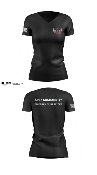 Womens Short Sleeve Vneck Shirt, ACES, EMS/EMT, Teamtime, Team time, sublimation, custom sports apparel, team uniforms, spirit wear, spiritwear, sports uniforms, custom shirts, team store, custom team store, fundraiser sports, apparel fundraiser
