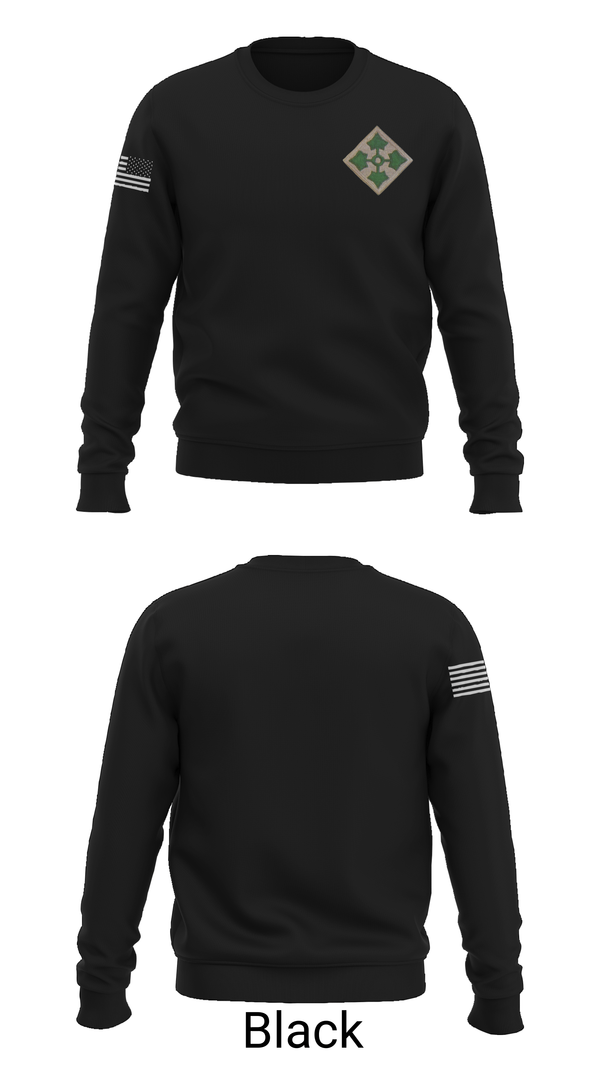Crew Neck Sweatshirt, 4th infantry Division, Army, Teamtime, Team time, sublimation, custom sports apparel, team uniforms, spirit wear, spiritwear, sports uniforms, custom shirts, team store, custom team store, fundraiser sports, apparel fundraiser