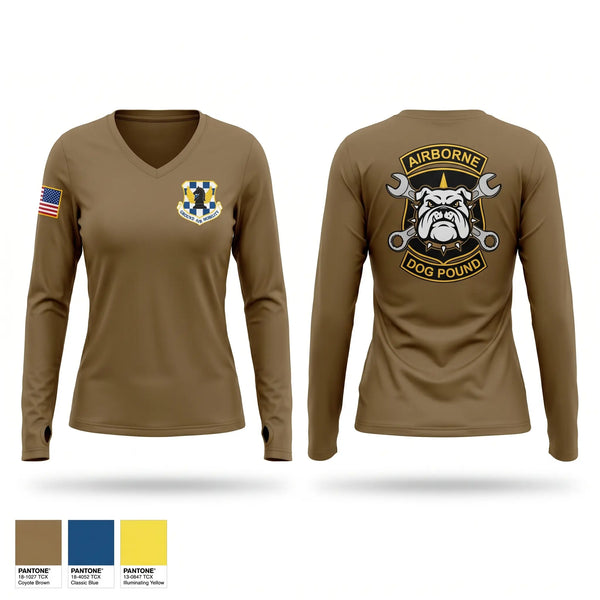 Womens Long Sleeve Vneck Shirt, 2-82 Corsair, Army, Teamtime, Team time, sublimation, custom sports apparel, team uniforms, spirit wear, spiritwear, sports uniforms, custom shirts, team store, custom team store, fundraiser sports, apparel fundraiser