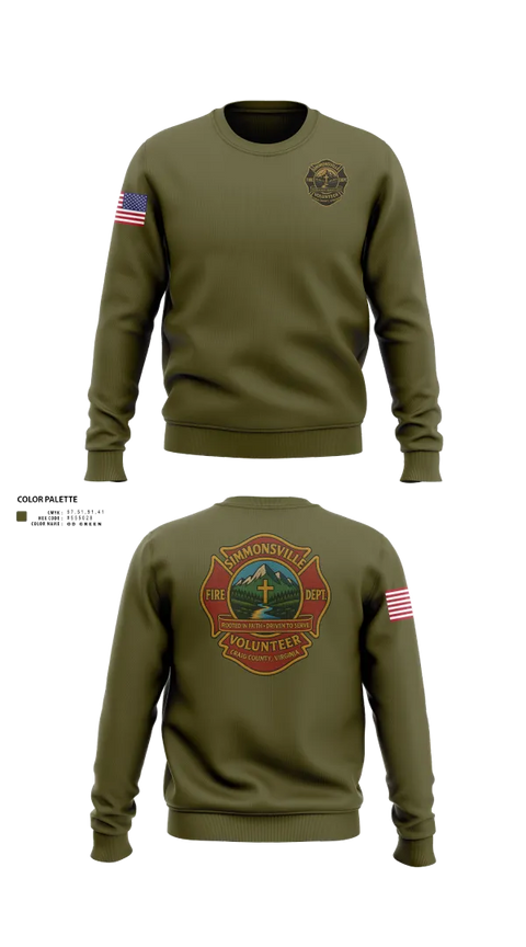 Crew Neck Sweatshirt, Simmonsville VFD, , Teamtime, Team time, sublimation, custom sports apparel, team uniforms, spirit wear, spiritwear, sports uniforms, custom shirts, team store, custom team store, fundraiser sports, apparel fundraiser