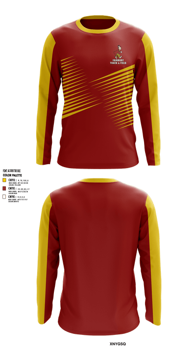 Fairbury Jeffs Track & Field 4428819 Long Sleeve Performance Shirt 1