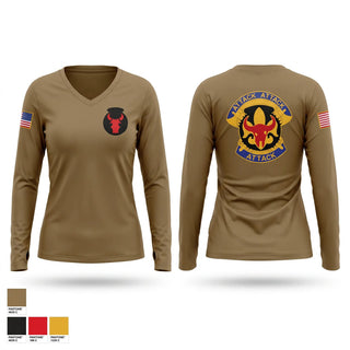 Womens Long Sleeve Vneck Shirt, 1/34 ABCT, National Guard, Teamtime, Team time, sublimation, custom sports apparel, team uniforms, spirit wear, spiritwear, sports uniforms, custom shirts, team store, custom team store, fundraiser sports, apparel fundraiser