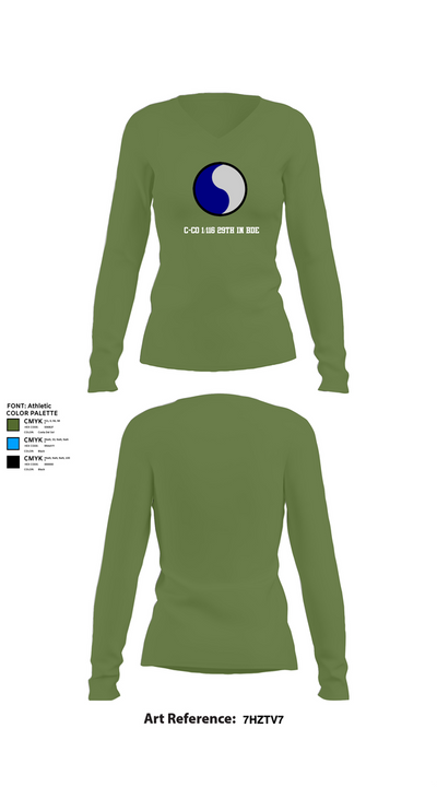 C-Co 1/116 29th IN BDE 88691555 Women's Long Sleeve V-neck Shirt - 42