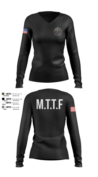 Womens Long Sleeve Vneck Shirt, Major Theft Task Force, Police, Teamtime, Team time, sublimation, custom sports apparel, team uniforms, spirit wear, spiritwear, sports uniforms, custom shirts, team store, custom team store, fundraiser sports, apparel fundraiser