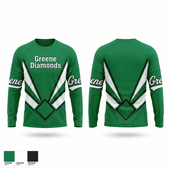 Long Sleeve Performance Shirt, Greene Diamonds, Softball, Teamtime, Team time, sublimation, custom sports apparel, team uniforms, spirit wear, spiritwear, sports uniforms, custom shirts, team store, custom team store, fundraiser sports, apparel fundraiser