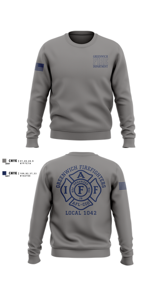 Crew Neck Sweatshirt, Greenwich Fire Local 1042, Fire Department, Teamtime, Team time, sublimation, custom sports apparel, team uniforms, spirit wear, spiritwear, sports uniforms, custom shirts, team store, custom team store, fundraiser sports, apparel fundraiser