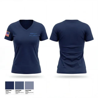 Womens Short Sleeve Vneck Shirt, Midwest city police, Police, Teamtime, Team time, sublimation, custom sports apparel, team uniforms, spirit wear, spiritwear, sports uniforms, custom shirts, team store, custom team store, fundraiser sports, apparel fundraiser