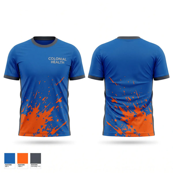 Soft Poly Tee Cotton Like Feel, Colonial Health, , Teamtime, Team time, sublimation, custom sports apparel, team uniforms, spirit wear, spiritwear, sports uniforms, custom shirts, team store, custom team store, fundraiser sports, apparel fundraiser