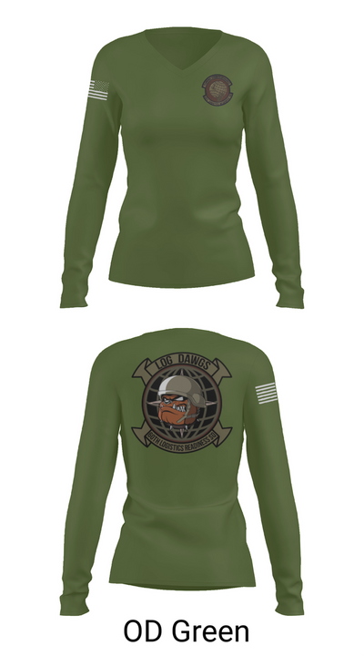 60th LRS 59966938 Women's Long Sleeve V-neck Shirt - 57