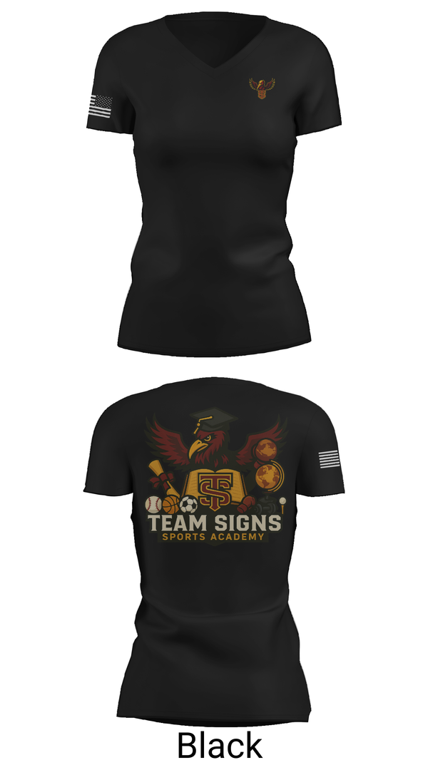 Womens Short Sleeve Vneck Shirt, Team Signs Sports Academy, Men's Basketball, Teamtime, Team time, sublimation, custom sports apparel, team uniforms, spirit wear, spiritwear, sports uniforms, custom shirts, team store, custom team store, fundraiser sports, apparel fundraiser