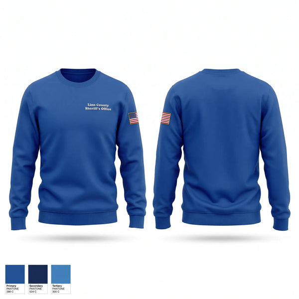 Crew Neck Sweatshirt, Linn County Sheriff’s Office, Police, Teamtime, Team time, sublimation, custom sports apparel, team uniforms, spirit wear, spiritwear, sports uniforms, custom shirts, team store, custom team store, fundraiser sports, apparel fundraiser