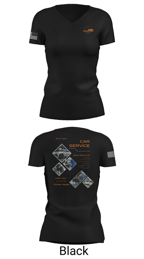 Womens Short Sleeve Vneck Shirt, Servteem automotive group llc, , Teamtime, Team time, sublimation, custom sports apparel, team uniforms, spirit wear, spiritwear, sports uniforms, custom shirts, team store, custom team store, fundraiser sports, apparel fundraiser
