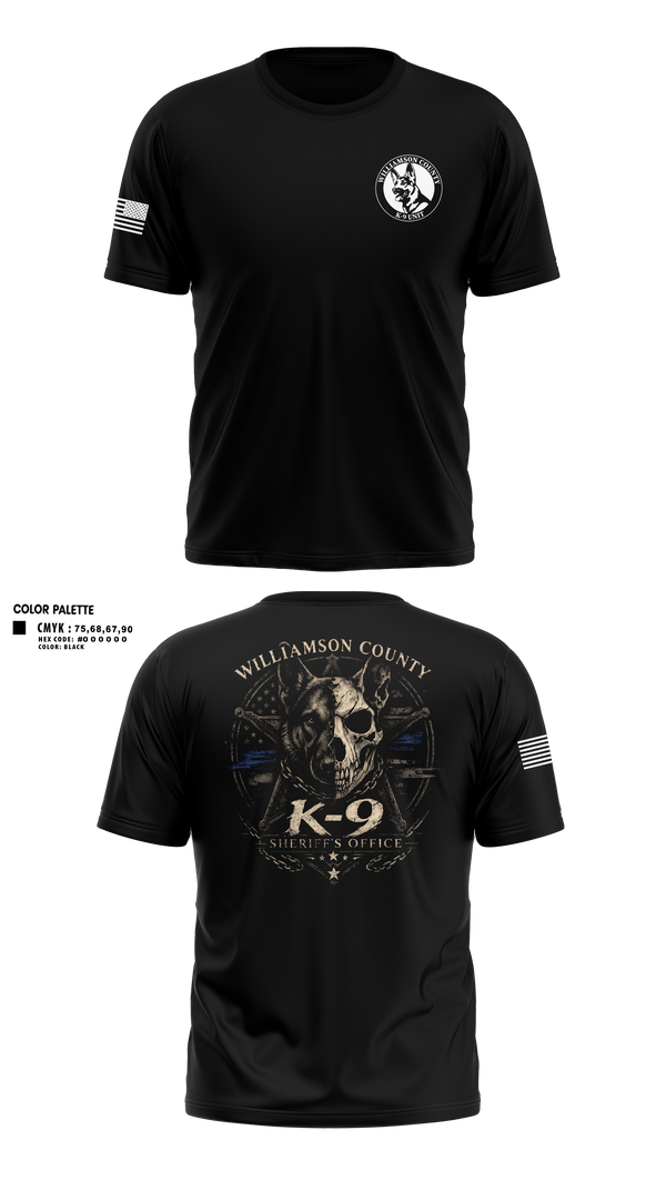 Old School Cotton Feel Shirt, Williamson County K-9 Unit, Police, Teamtime, Team time, sublimation, custom sports apparel, team uniforms, spirit wear, spiritwear, sports uniforms, custom shirts, team store, custom team store, fundraiser sports, apparel fundraiser