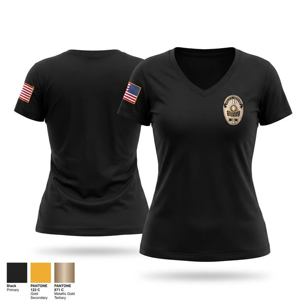 Womens Short Sleeve Vneck Shirt, Rowlett Police Department, Police, Teamtime, Team time, sublimation, custom sports apparel, team uniforms, spirit wear, spiritwear, sports uniforms, custom shirts, team store, custom team store, fundraiser sports, apparel fundraiser