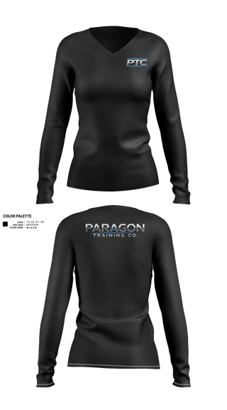 Womens Long Sleeve Vneck Shirt, Paragon Training Co., Police, Teamtime, Team time, sublimation, custom sports apparel, team uniforms, spirit wear, spiritwear, sports uniforms, custom shirts, team store, custom team store, fundraiser sports, apparel fundraiser