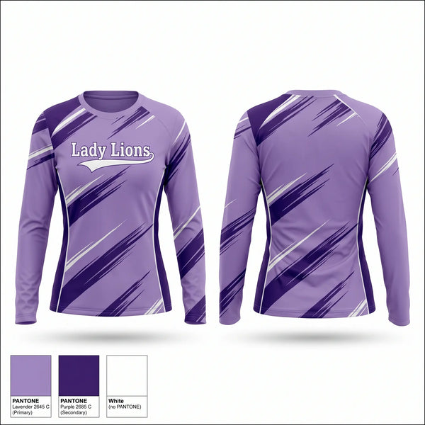 Long Sleeve Performance Shirt, Lady Lions, Softball, Teamtime, Team time, sublimation, custom sports apparel, team uniforms, spirit wear, spiritwear, sports uniforms, custom shirts, team store, custom team store, fundraiser sports, apparel fundraiser