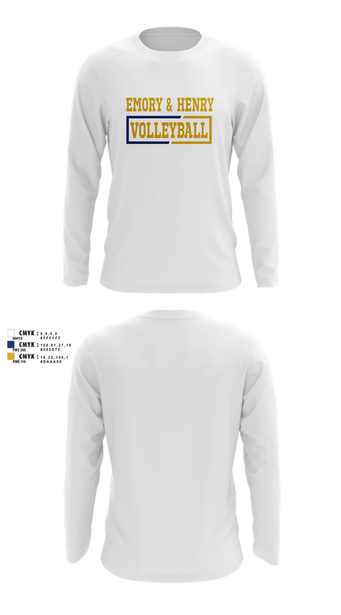 Long Sleeve Performance Shirt, Emory & Henry Volleyball, Women's Volleyball, Teamtime, Team time, sublimation, custom sports apparel, team uniforms, spirit wear, spiritwear, sports uniforms, custom shirts, team store, custom team store, fundraiser sports, apparel fundraiser