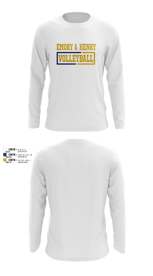 Long Sleeve Performance Shirt, Emory & Henry Volleyball, Women's Volleyball, Teamtime, Team time, sublimation, custom sports apparel, team uniforms, spirit wear, spiritwear, sports uniforms, custom shirts, team store, custom team store, fundraiser sports, apparel fundraiser