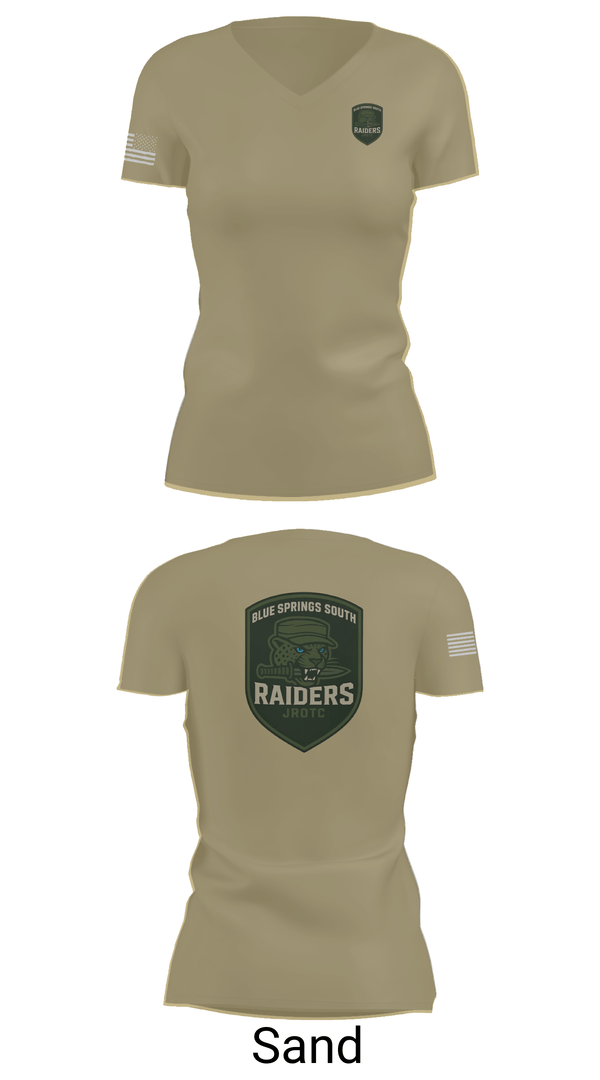 Womens Short Sleeve Vneck Shirt, BSS JROTC, , Teamtime, Team time, sublimation, custom sports apparel, team uniforms, spirit wear, spiritwear, sports uniforms, custom shirts, team store, custom team store, fundraiser sports, apparel fundraiser