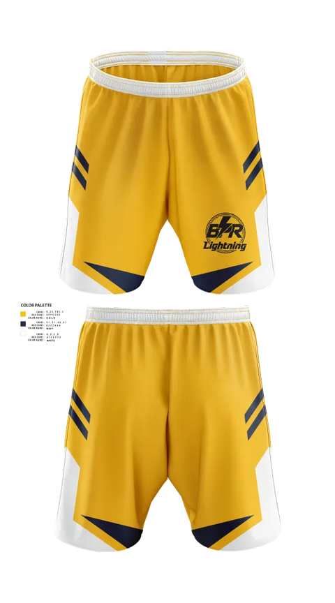 Athletic Shorts With Pockets, BPR Lightning, Baseball, Teamtime, Team time, sublimation, custom sports apparel, team uniforms, spirit wear, spiritwear, sports uniforms, custom shirts, team store, custom team store, fundraiser sports, apparel fundraiser