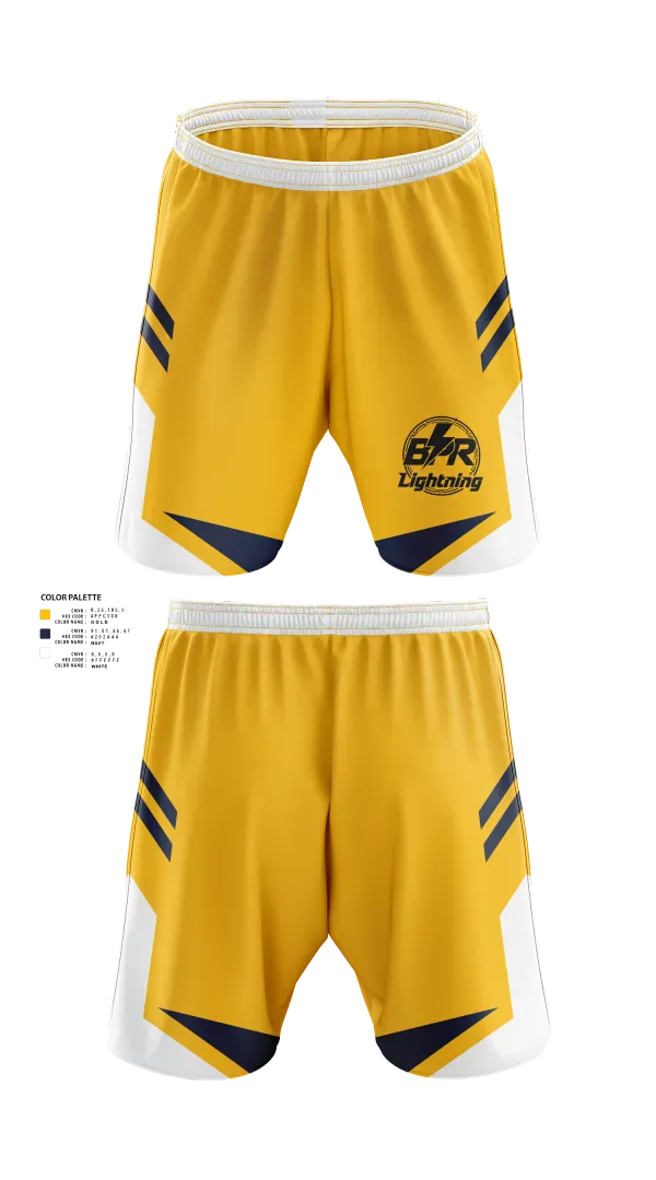 Athletic Shorts With Pockets, BPR Lightning, Baseball, Teamtime, Team time, sublimation, custom sports apparel, team uniforms, spirit wear, spiritwear, sports uniforms, custom shirts, team store, custom team store, fundraiser sports, apparel fundraiser