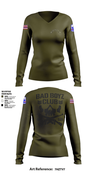Womens Long Sleeve Vneck Shirt, 1-299 Bad Boyz Bullet Club, Men's BasketballArmy, Teamtime, Team time, sublimation, custom sports apparel, team uniforms, spirit wear, spiritwear, sports uniforms, custom shirts, team store, custom team store, fundraiser sports, apparel fundraiser