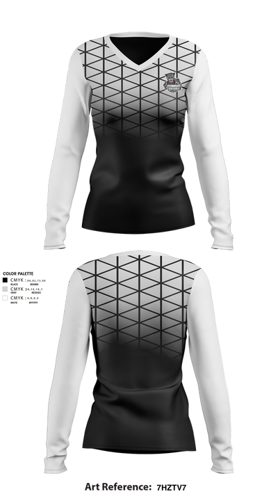 Technology Panthers 11131475 Women's Long Sleeve V-neck Shirt - 1