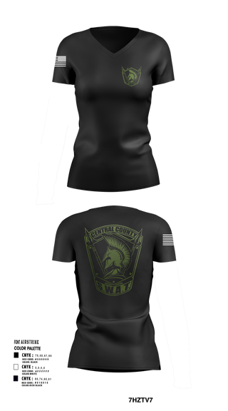 Womens Short Sleeve Vneck Shirt, Central County SWAT, , Teamtime, Team time, sublimation, custom sports apparel, team uniforms, spirit wear, spiritwear, sports uniforms, custom shirts, team store, custom team store, fundraiser sports, apparel fundraiser