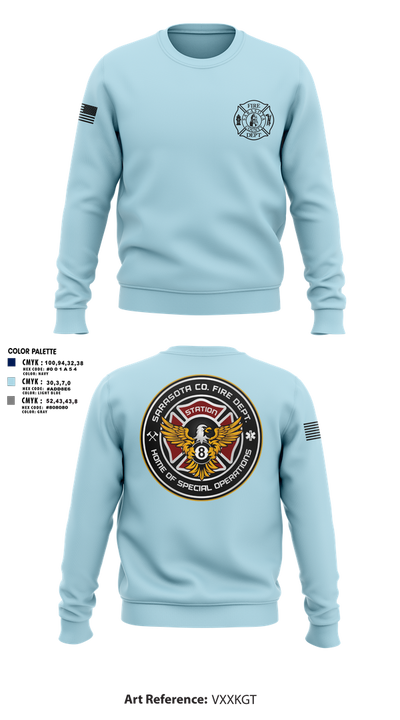Sarasota County Fire Department 14494390 Crew Neck Sweatshirt - 12