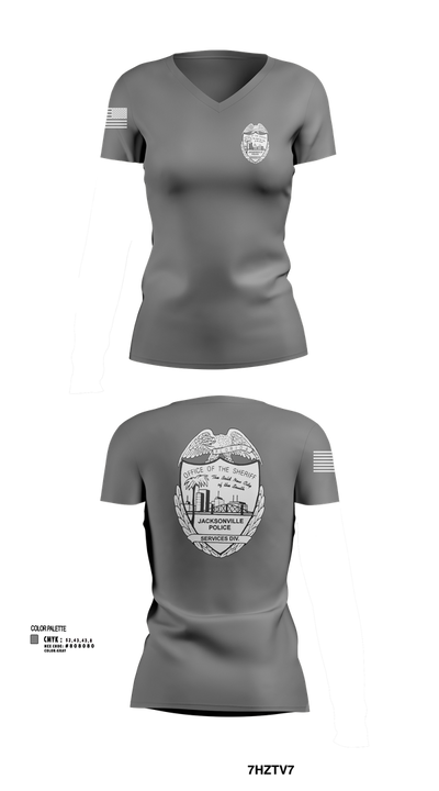 SERVICES DIV. 78217028 Women's Short Sleeve V-neck Shirt - 102