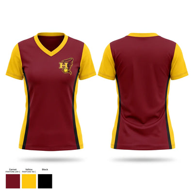 Hickory Lady Red Tornadoes Women's Short Sleeve V-neck Shirt - 1